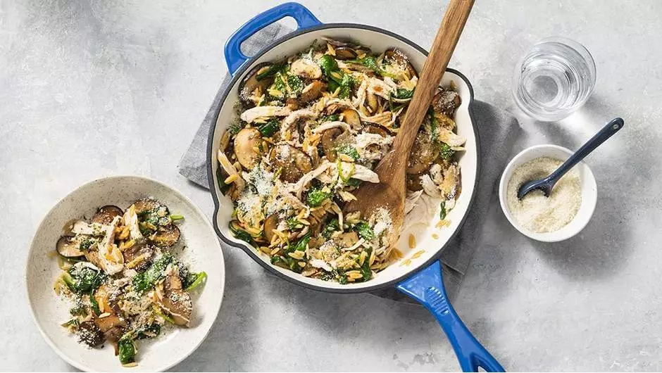 One-Pot Chicken Shawarma and Orzo Skillet foodanddieting.com